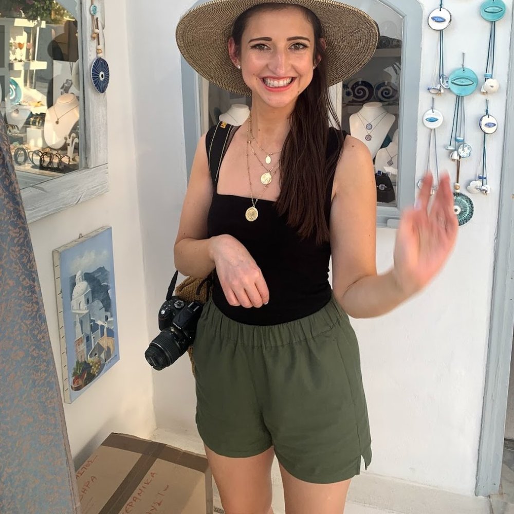 Madewell Cotton Summer Shorts in Olive Green